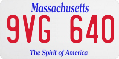 MA license plate 9VG640