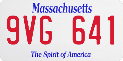 MA license plate 9VG641