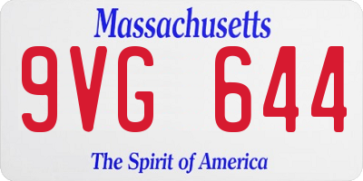 MA license plate 9VG644