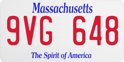MA license plate 9VG648