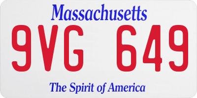 MA license plate 9VG649