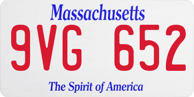 MA license plate 9VG652