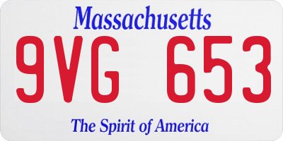 MA license plate 9VG653