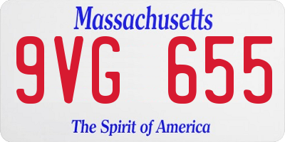 MA license plate 9VG655