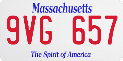 MA license plate 9VG657