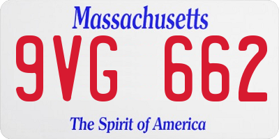 MA license plate 9VG662