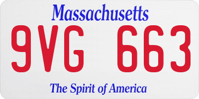 MA license plate 9VG663