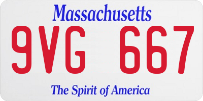 MA license plate 9VG667