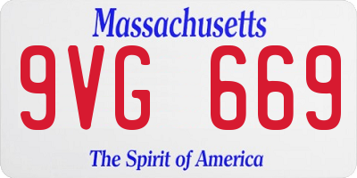 MA license plate 9VG669
