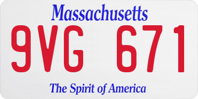 MA license plate 9VG671