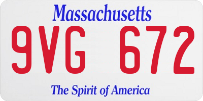 MA license plate 9VG672