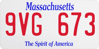 MA license plate 9VG673