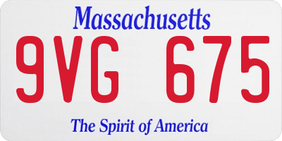 MA license plate 9VG675