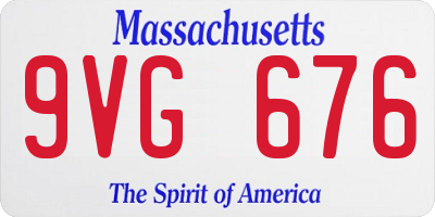 MA license plate 9VG676