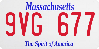 MA license plate 9VG677