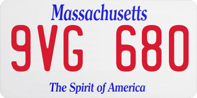 MA license plate 9VG680