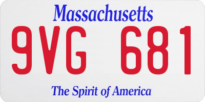 MA license plate 9VG681