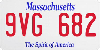 MA license plate 9VG682
