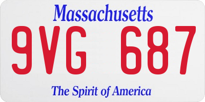 MA license plate 9VG687