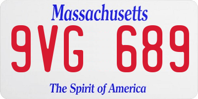 MA license plate 9VG689