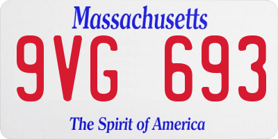 MA license plate 9VG693