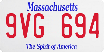 MA license plate 9VG694