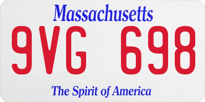MA license plate 9VG698
