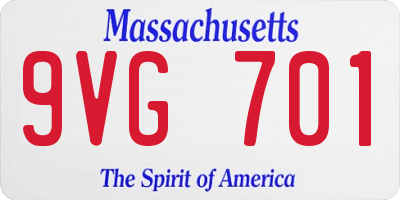 MA license plate 9VG701