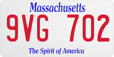 MA license plate 9VG702