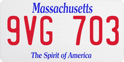 MA license plate 9VG703