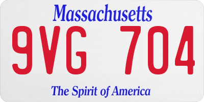 MA license plate 9VG704