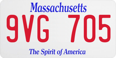 MA license plate 9VG705