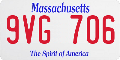 MA license plate 9VG706