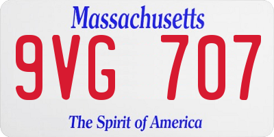 MA license plate 9VG707