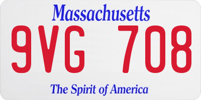 MA license plate 9VG708