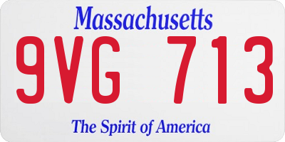 MA license plate 9VG713