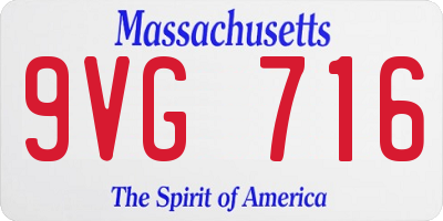 MA license plate 9VG716