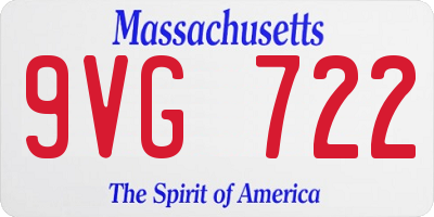 MA license plate 9VG722
