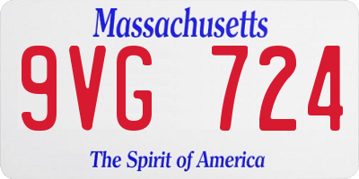 MA license plate 9VG724