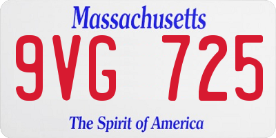 MA license plate 9VG725