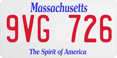 MA license plate 9VG726