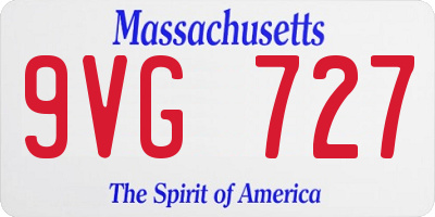 MA license plate 9VG727