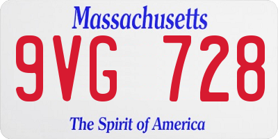 MA license plate 9VG728