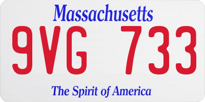 MA license plate 9VG733