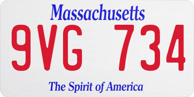MA license plate 9VG734