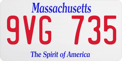 MA license plate 9VG735