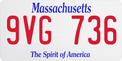 MA license plate 9VG736