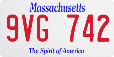 MA license plate 9VG742