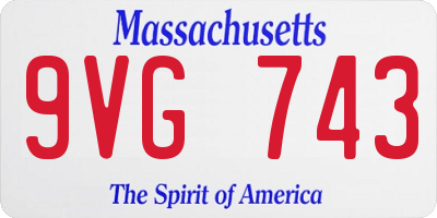 MA license plate 9VG743