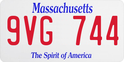 MA license plate 9VG744